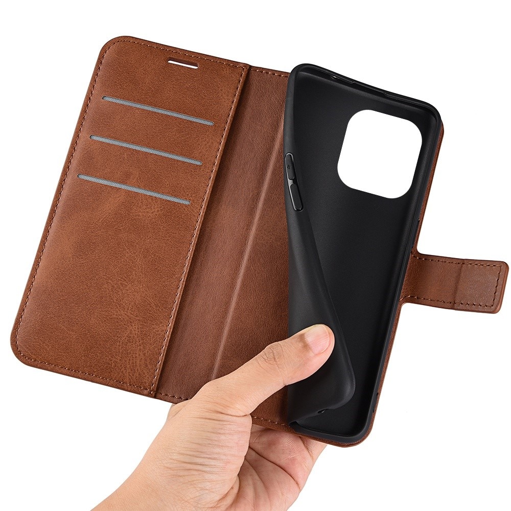 Étui portefeuille Leather Wallet iPhone 14 Pro Brown