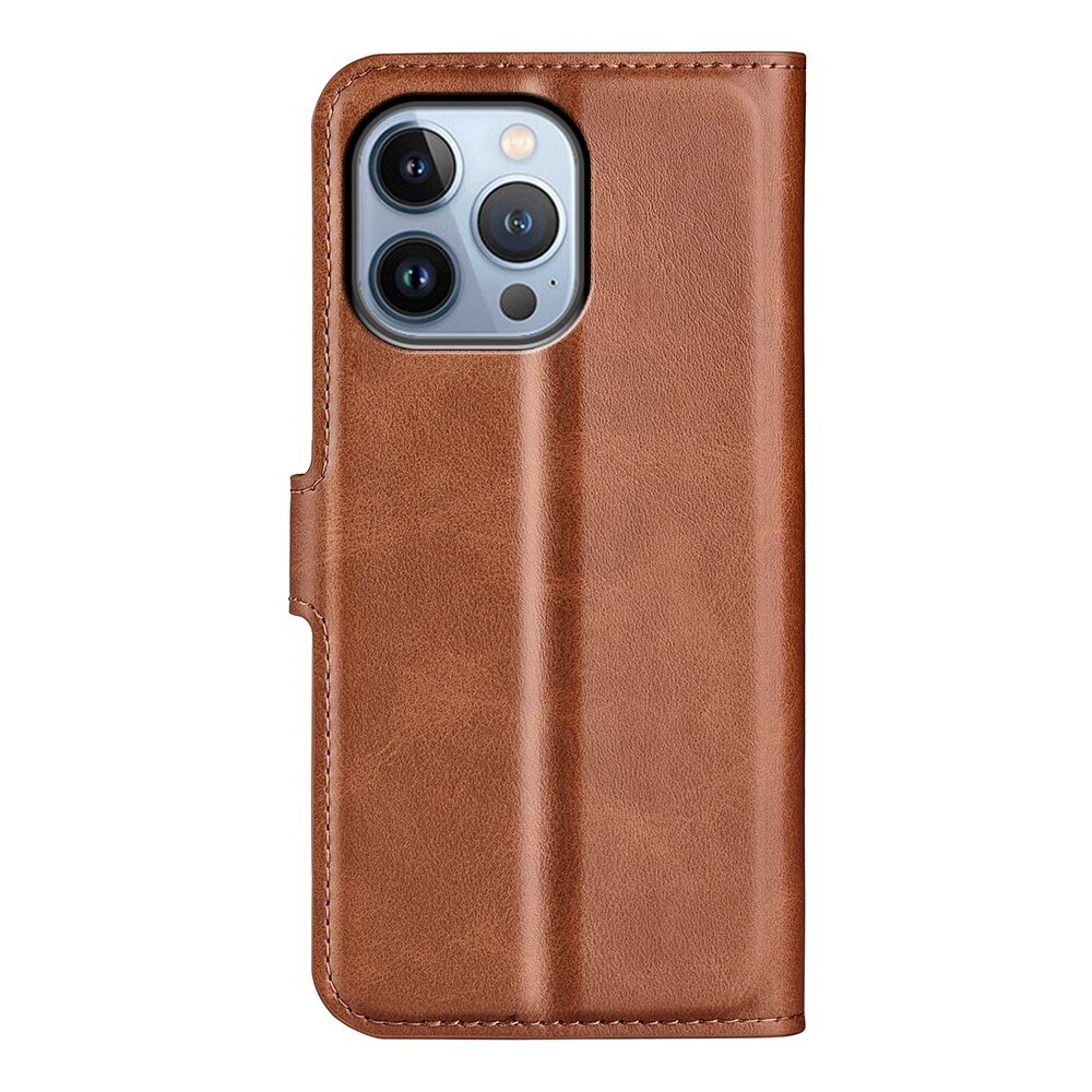 Étui portefeuille Leather Wallet iPhone 14 Pro Brown