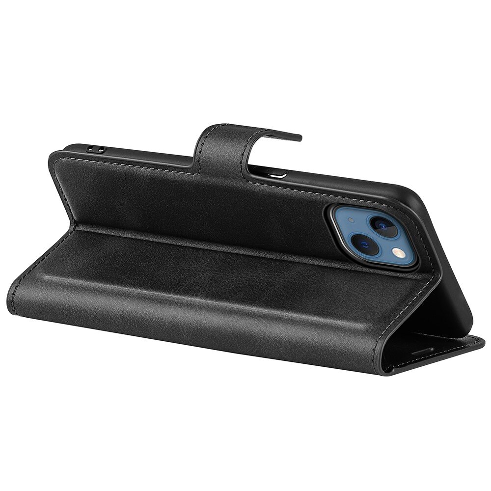 Étui portefeuille Leather Wallet iPhone 14 Black