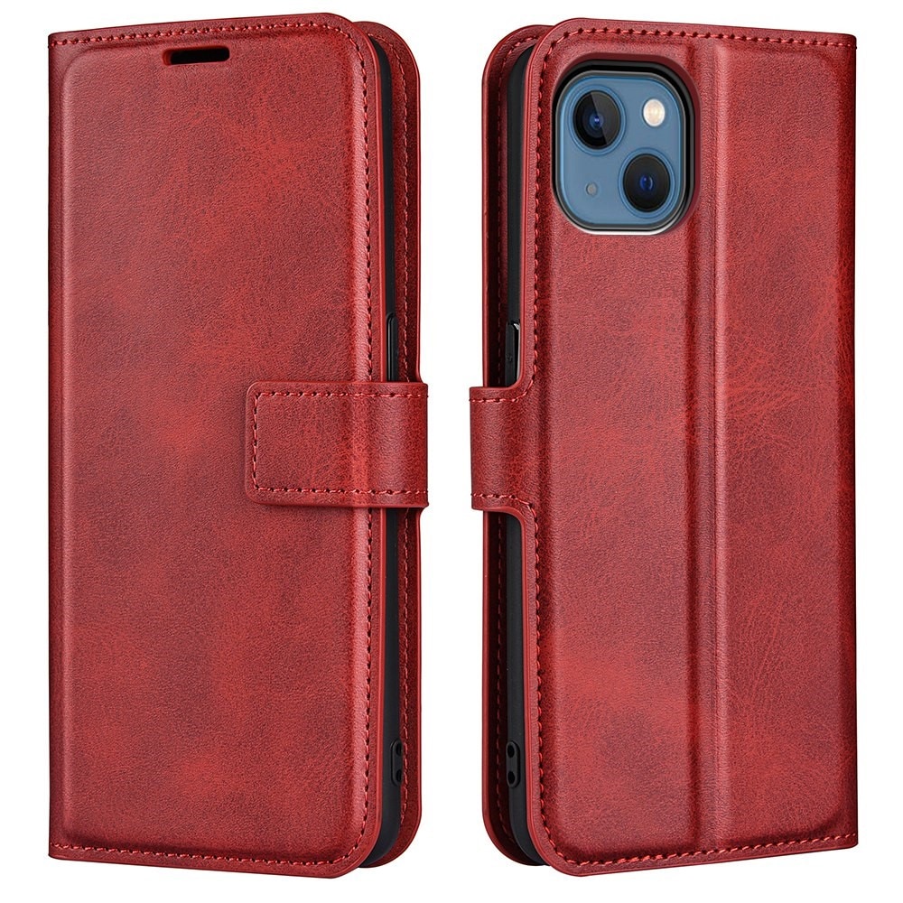 Étui portefeuille Leather Wallet iPhone 14 Red