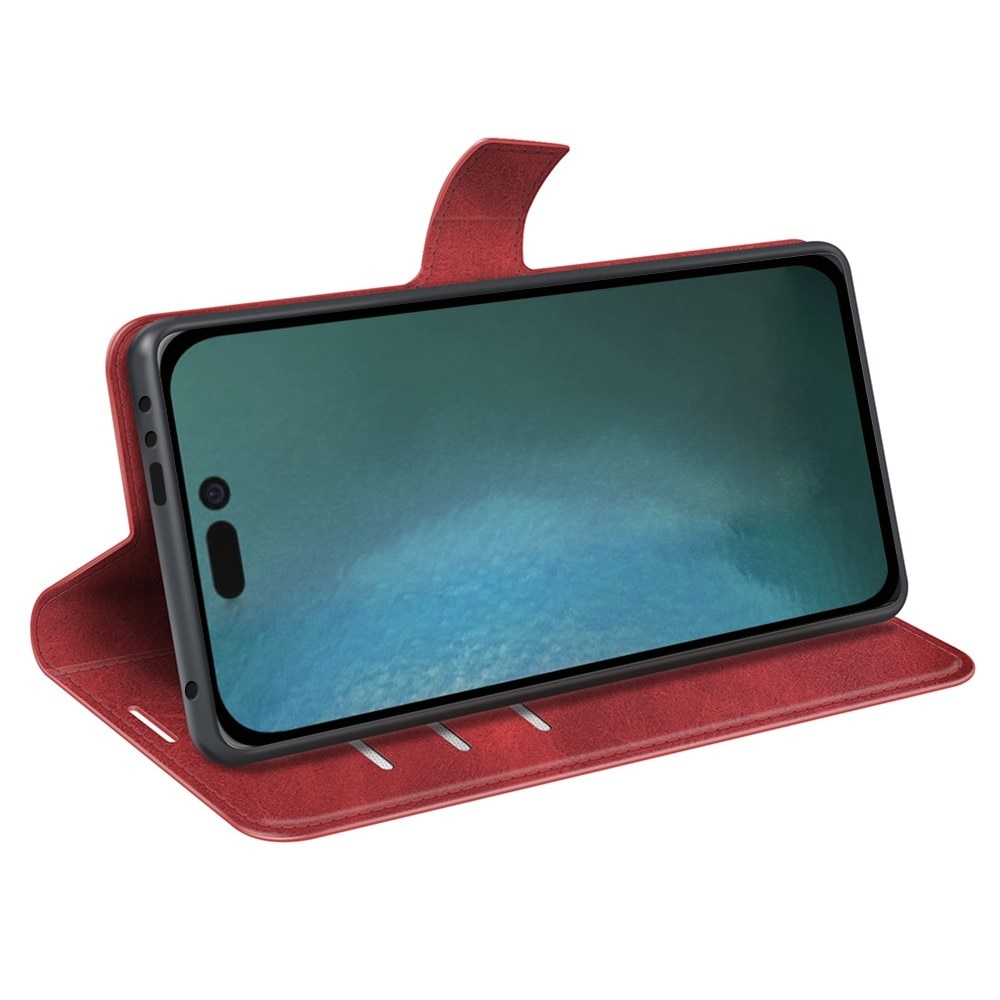 Étui portefeuille Leather Wallet iPhone 14 Red