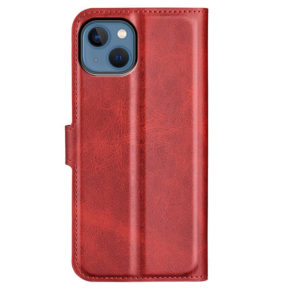 Étui portefeuille Leather Wallet iPhone 14 Plus Red