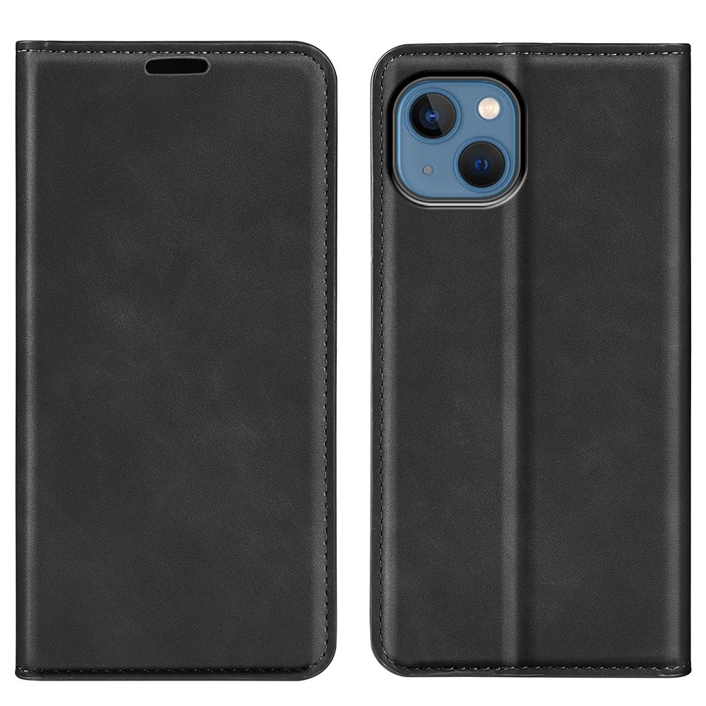 Slim Leather Wallet iPhone 14 Plus Black