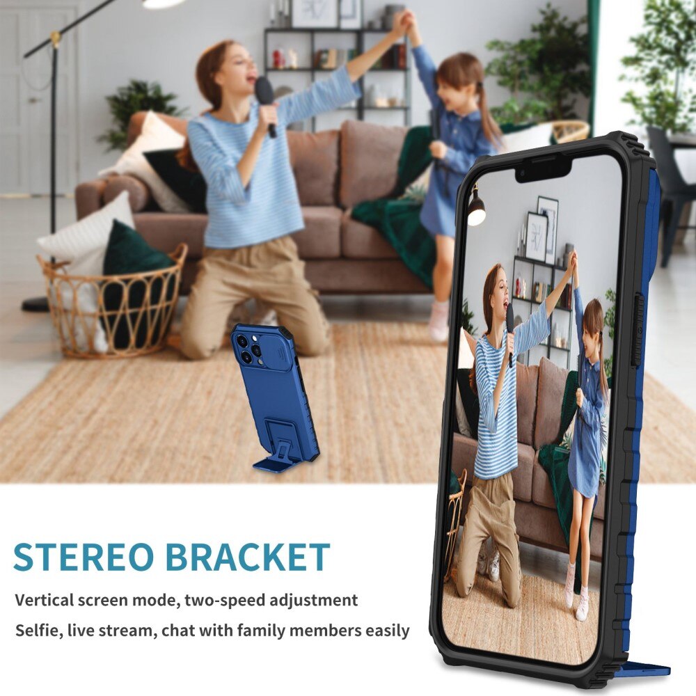 Coque Kickstand avec Protège Caméra Apple iPhone 13 Pro, Bleu