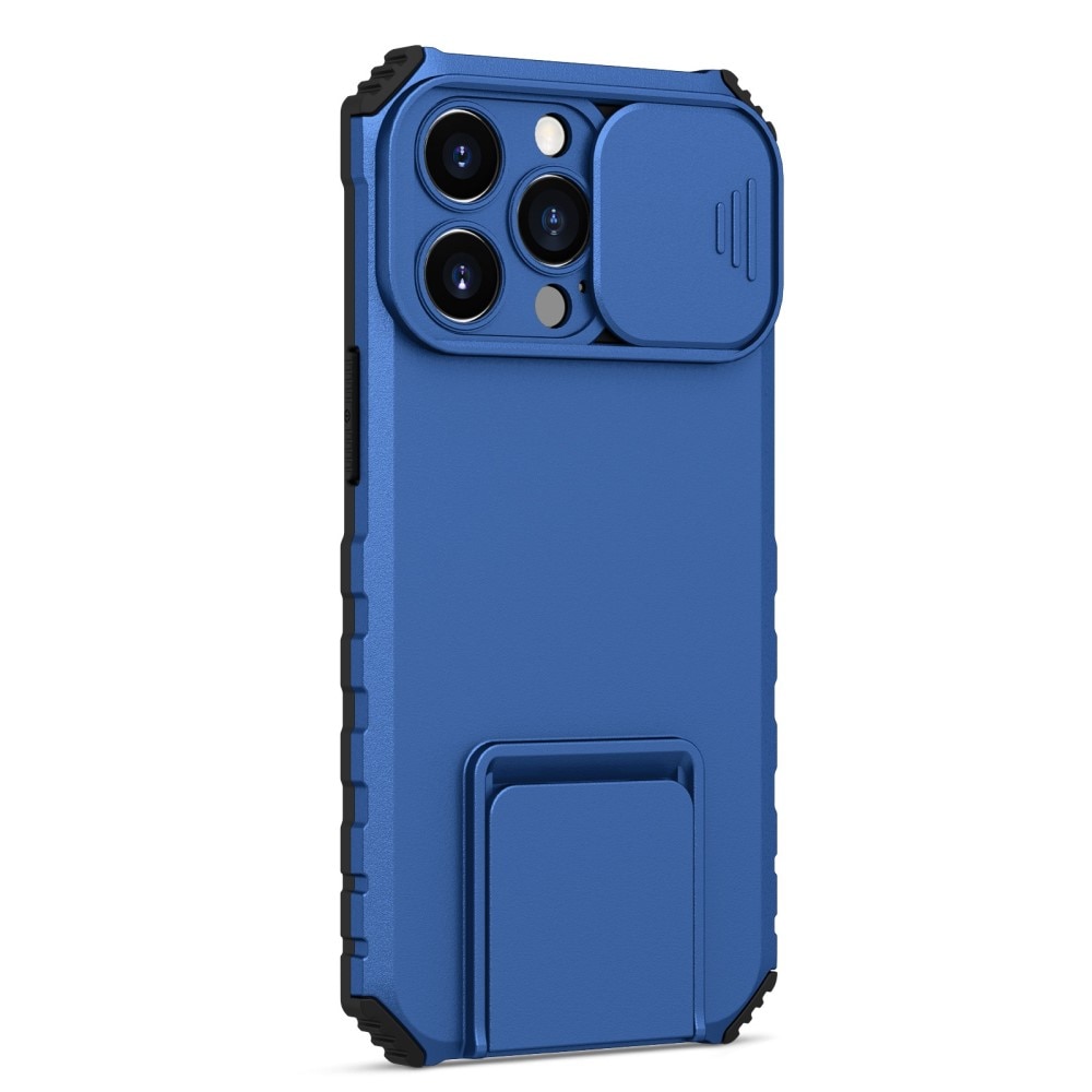 Coque Kickstand avec Protège Caméra iPhone 13 Pro Bleu