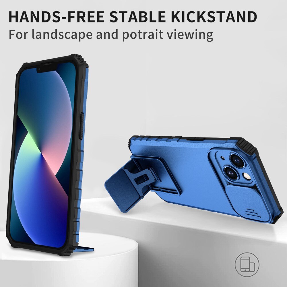 Coque Kickstand avec Protège Caméra Apple iPhone 13 Pro, Bleu