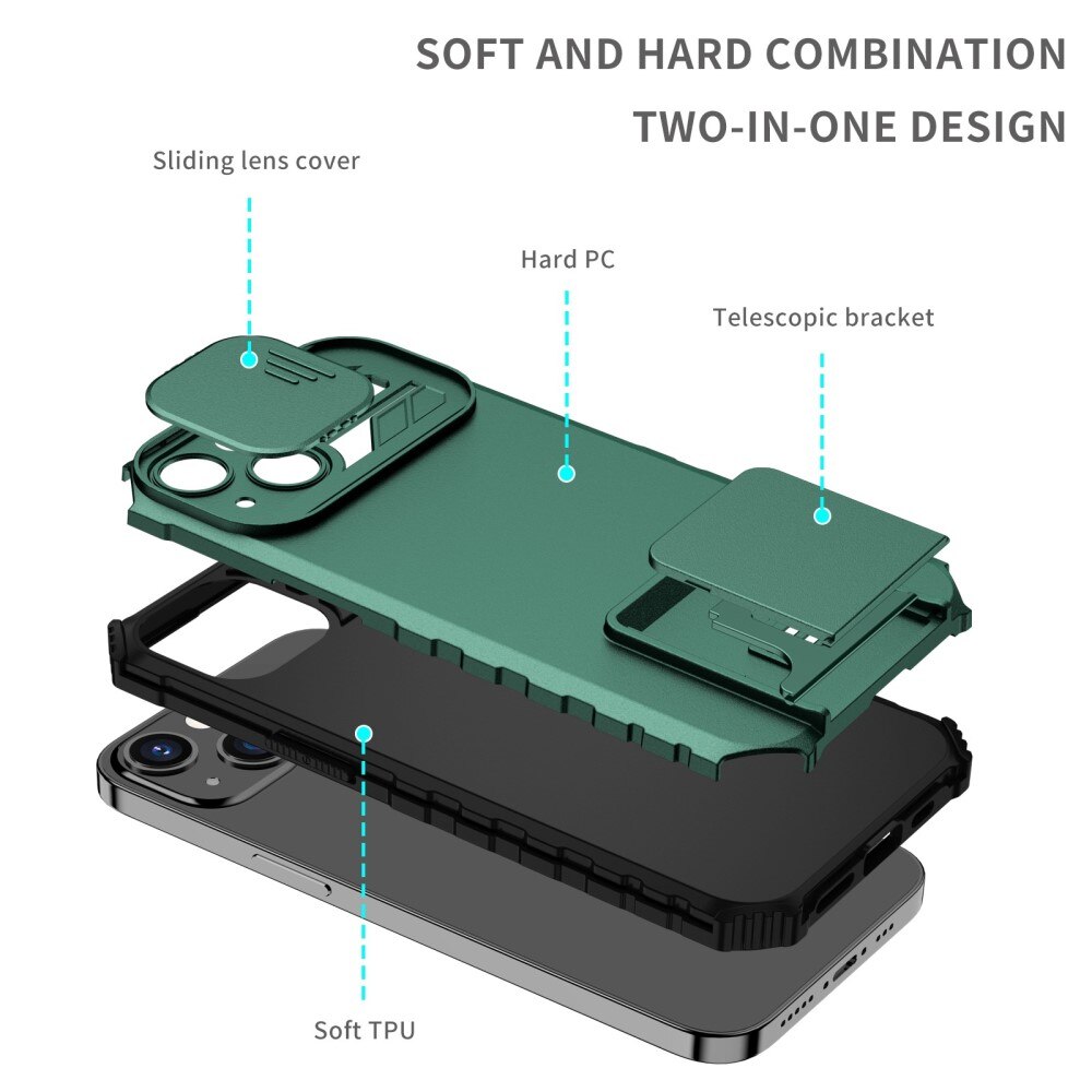 Coque Kickstand avec Protège Caméra Apple iPhone 13 Pro, Vert