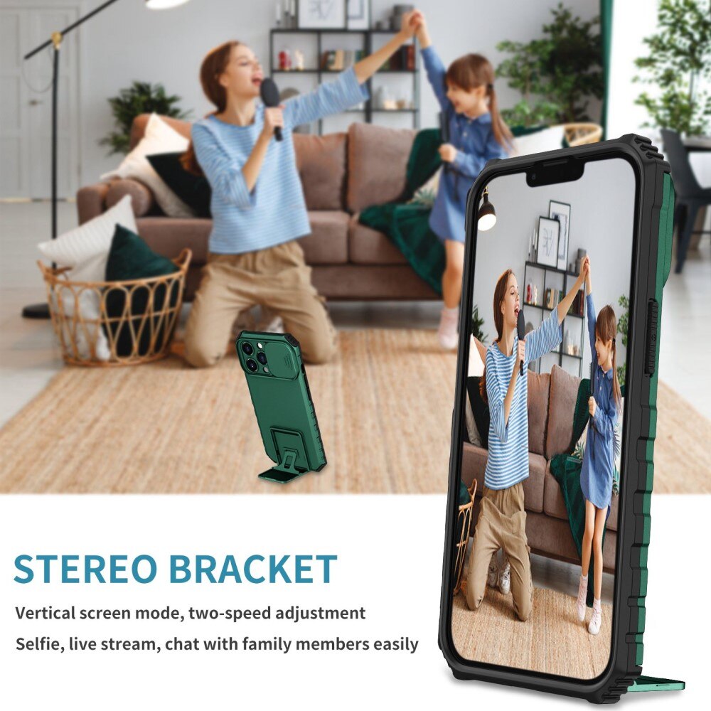 Coque Kickstand avec Protège Caméra Apple iPhone 13 Pro, Vert