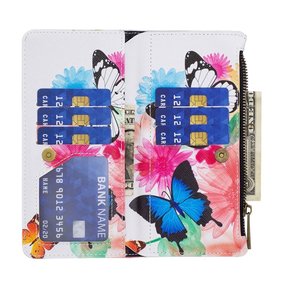 Coque Étui portefeuille iPhone 14 Papillons d'été