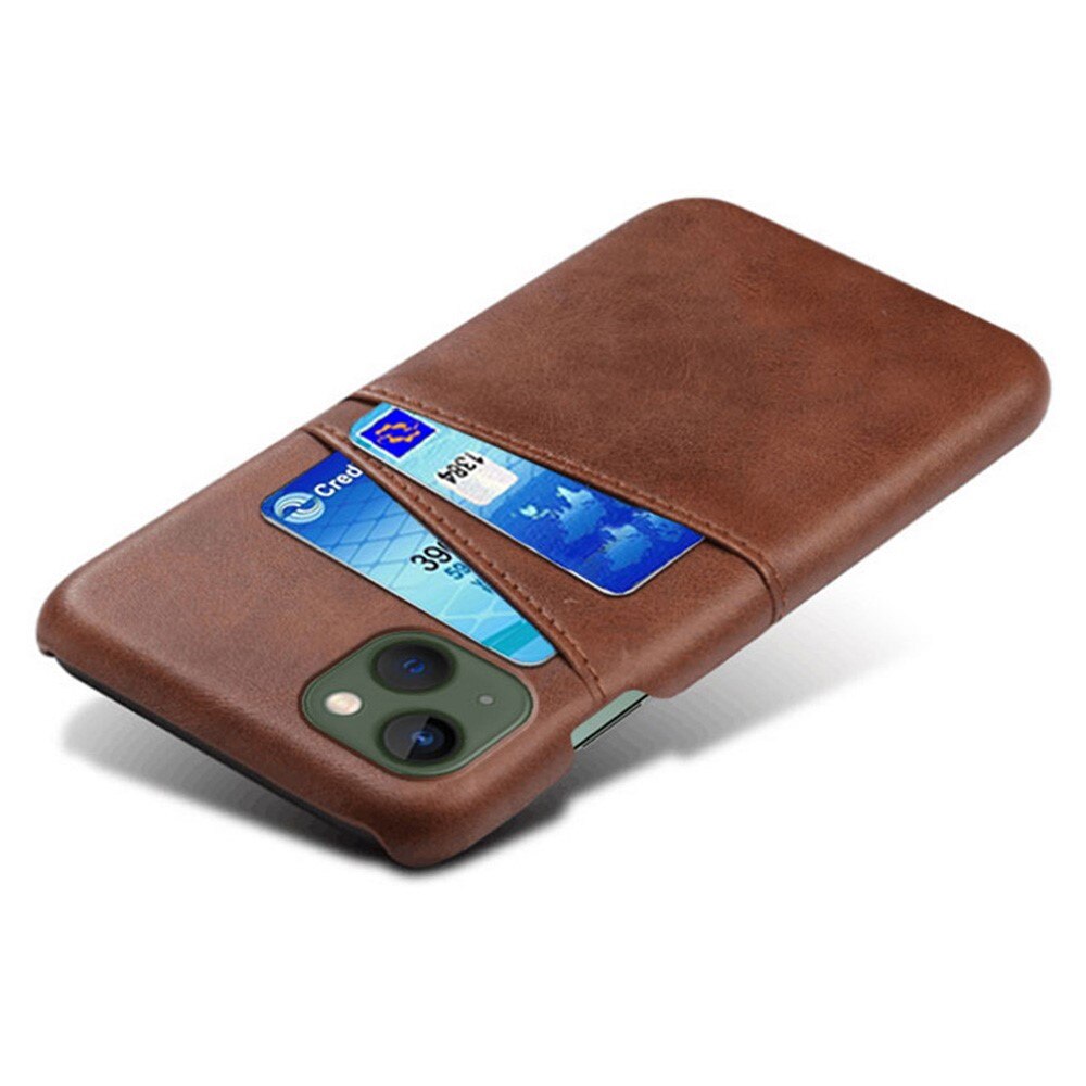 Coque Cards Slots iPhone 14 Marron