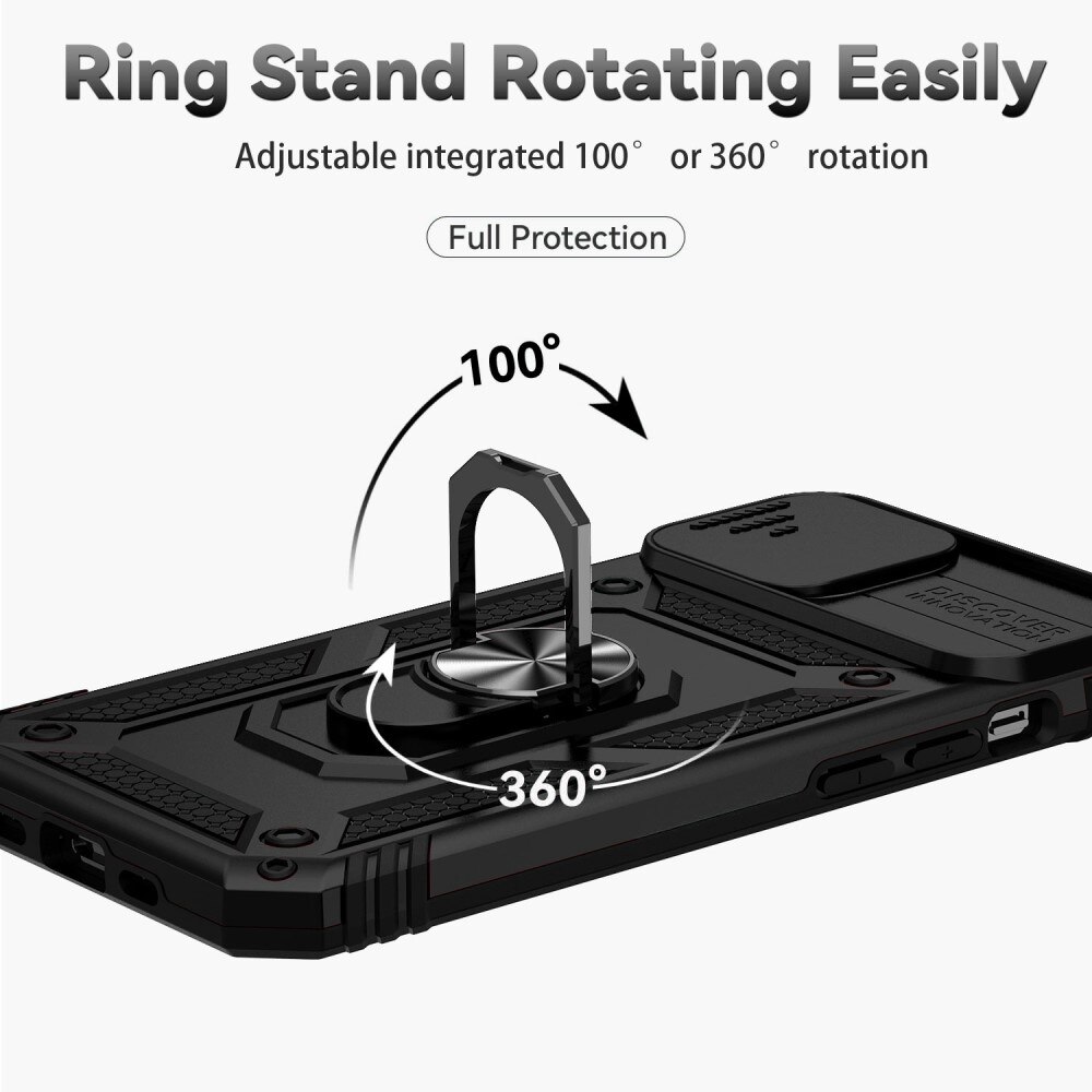 Coque Hybride Ring avec Protège Caméra iPhone 14 Plus, Noir