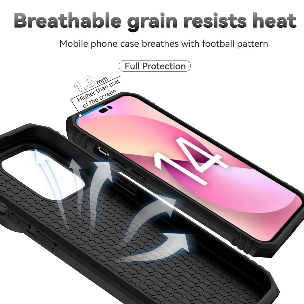 Coque Hybride Ring avec Protège Caméra iPhone 14 Pro, Noir