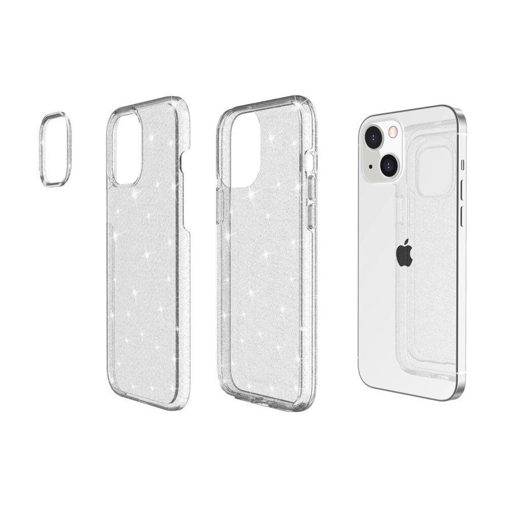 Coque Liquid Glitter iPhone 14 Transparent