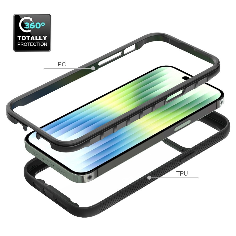 Coque de couverture complète iPhone 14 Plus, Noir
