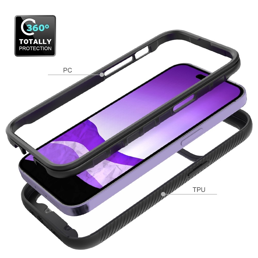 Coque de couverture complète iPhone 14 Pro, Noir