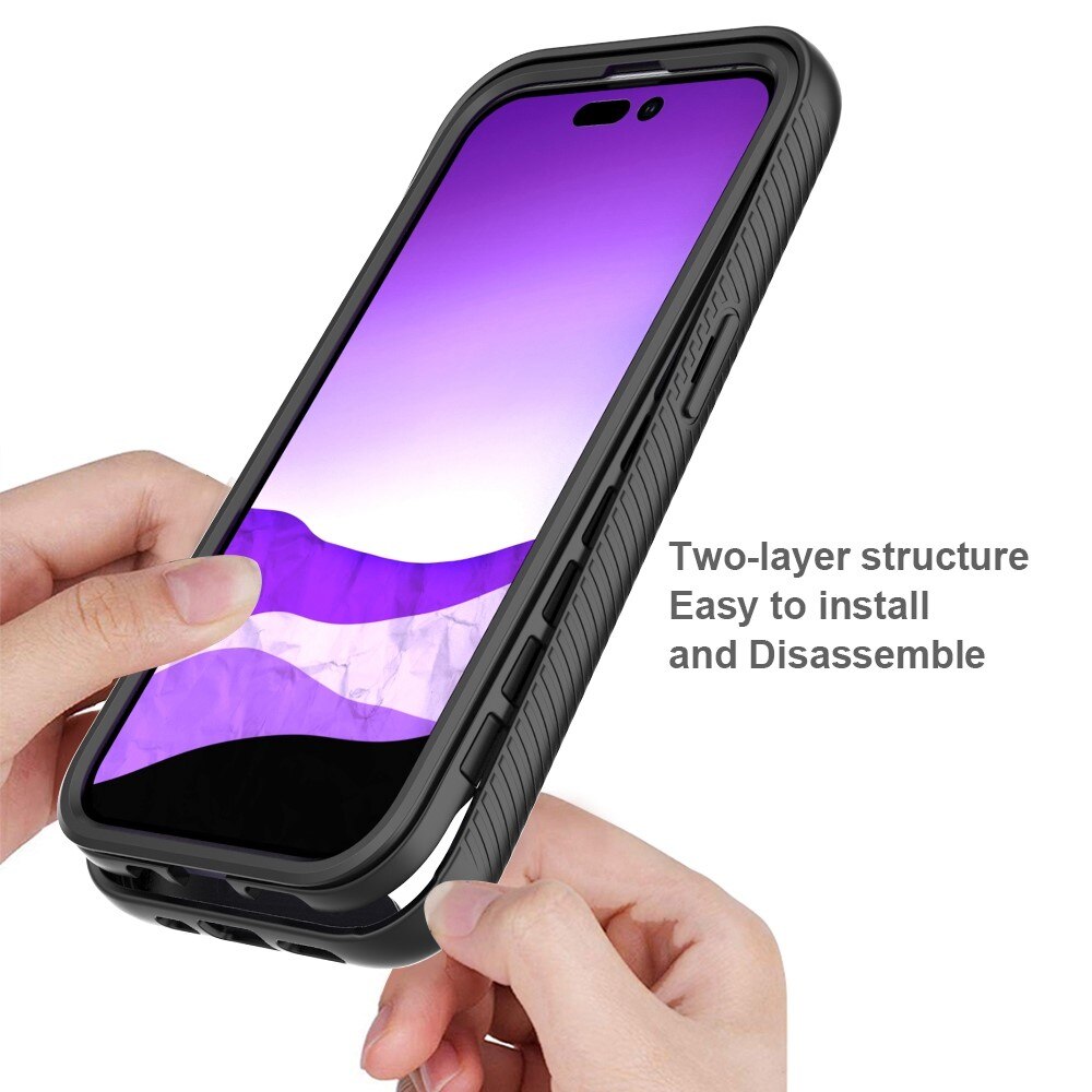 Coque de couverture complète iPhone 14 Pro, Noir