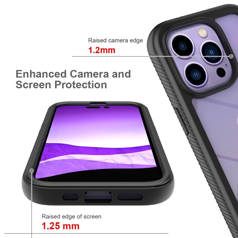 Coque de couverture complète iPhone 14 Pro, Noir