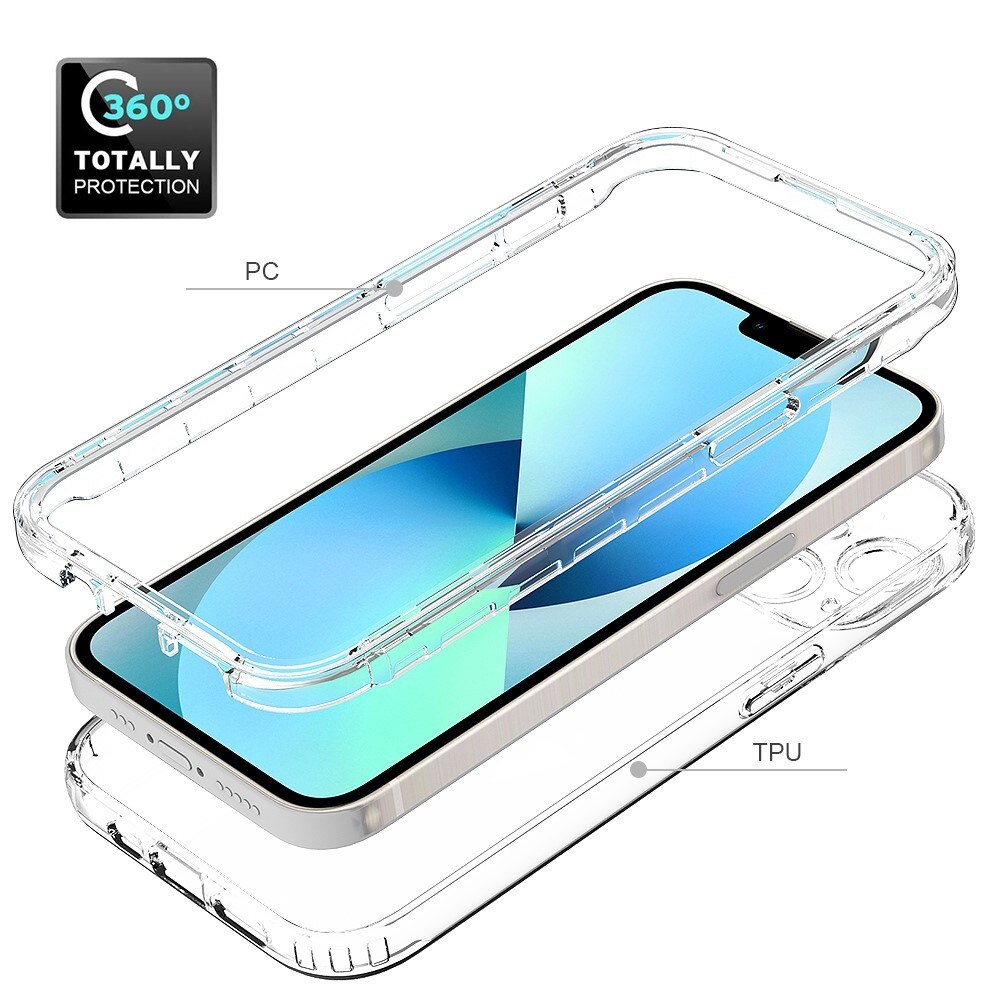 Coque de couverture complète iPhone 14, Transparent