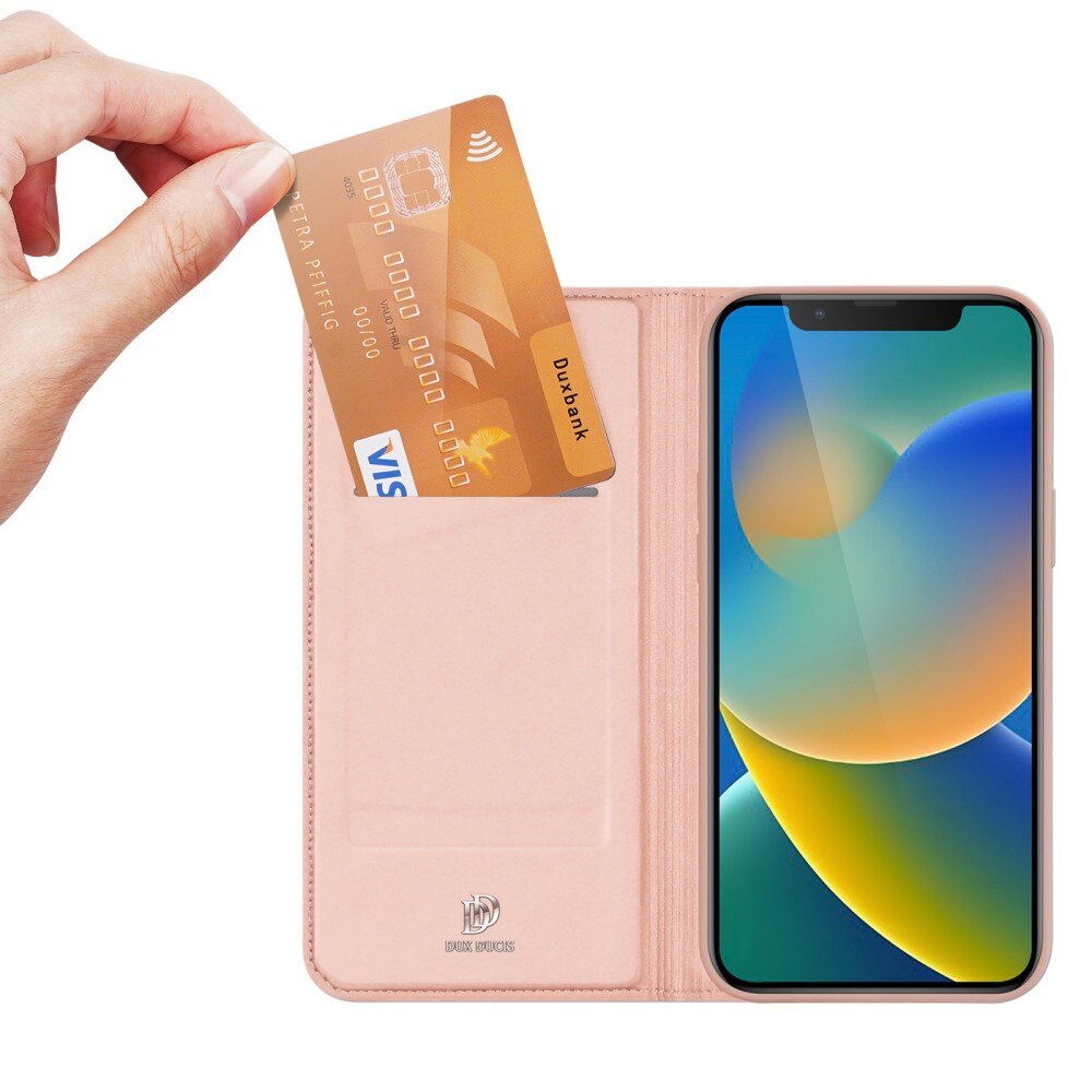 Étui portefeuille Skin Pro Series iPhone 14 Rose Gold