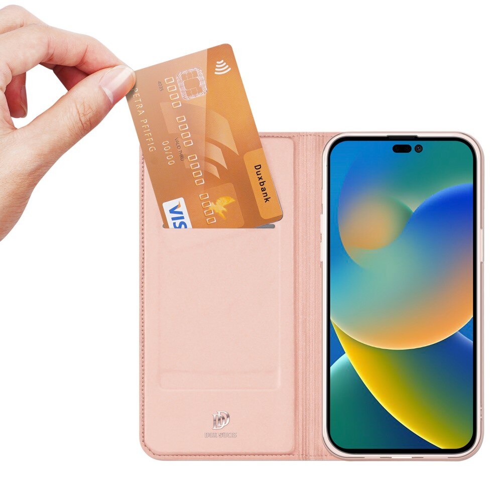 Étui portefeuille Skin Pro Series Apple iPhone 14 Pro, Or rose