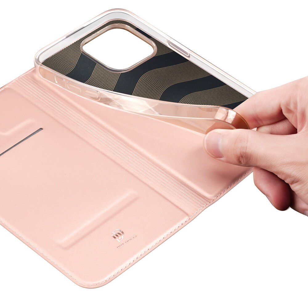 Étui portefeuille Skin Pro Series Apple iPhone 14 Pro Max, Or rose