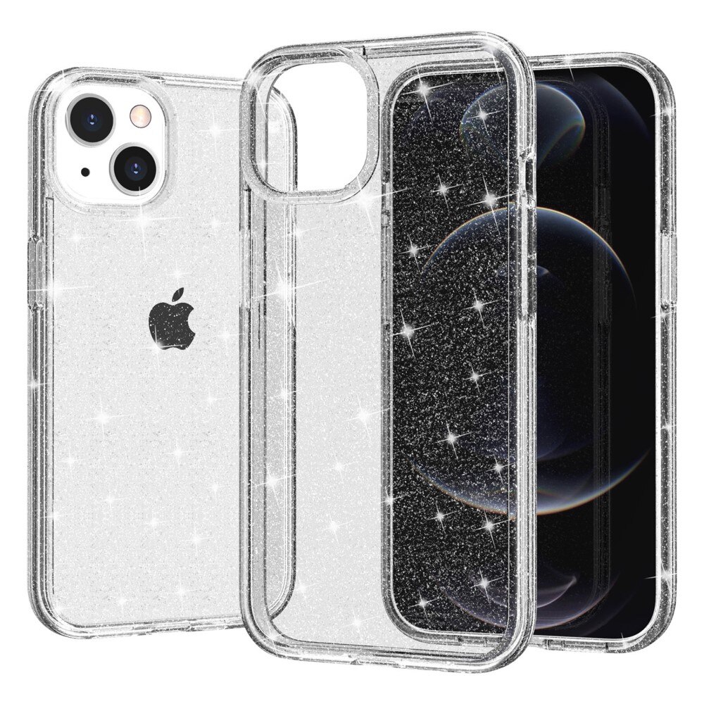 Coque Liquid Glitter iPhone 15 Plus, transparent