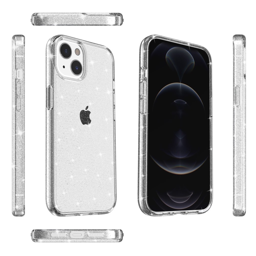 Coque Liquid Glitter iPhone 15 Plus, transparent