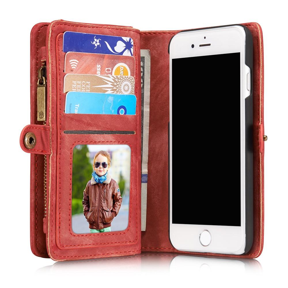Étui portefeuille multi-cartes iPhone 7, Rouge