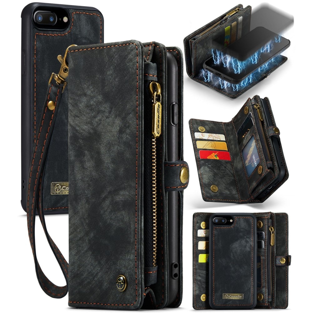 Étui portefeuille multi-cartes iPhone 7 Plus/iPhone 8 Plus, Gris
