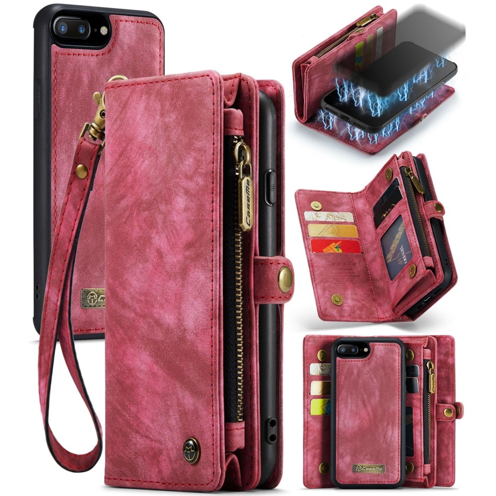 Étui portefeuille multi-cartes iPhone 7 Plus/8 Plus Rouge