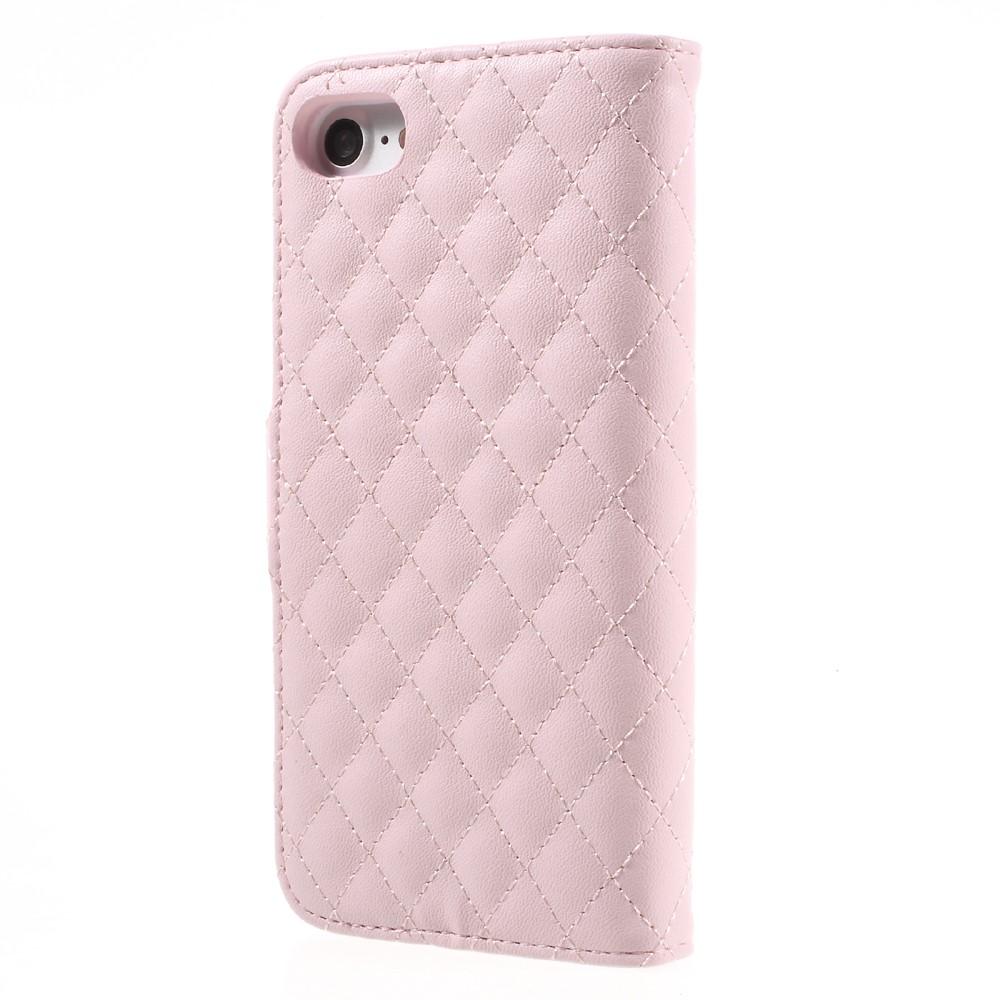 Étui portefeuille iPhone 7 Matelassé Rose