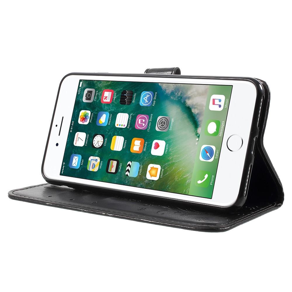 Étui en cuir à papillons pour Apple iPhone 7 Plus/iPhone 8 Plus, Noir
