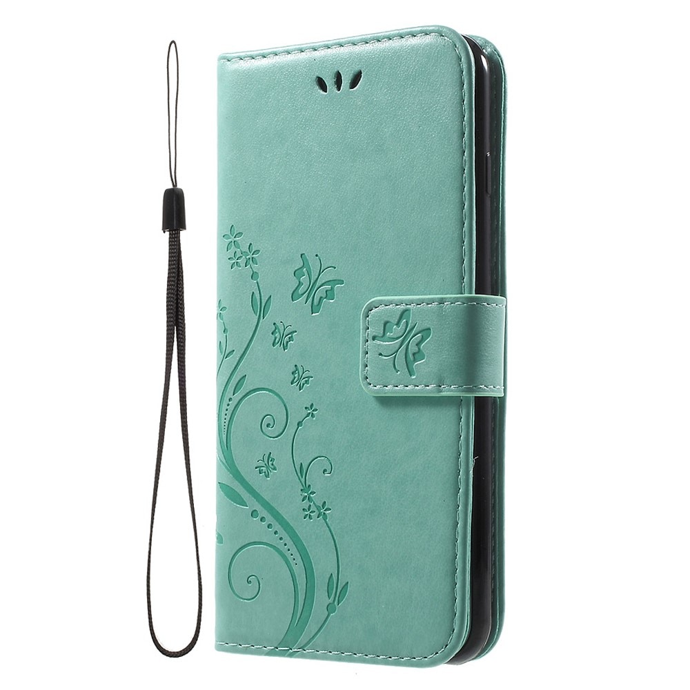 Étui en cuir à papillons pour iPhone 7 Plus/iPhone 8 Plus, Vert