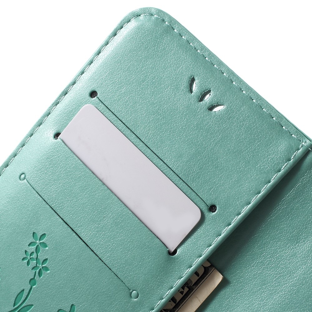 Étui en cuir à papillons pour iPhone 7 Plus/iPhone 8 Plus, Vert