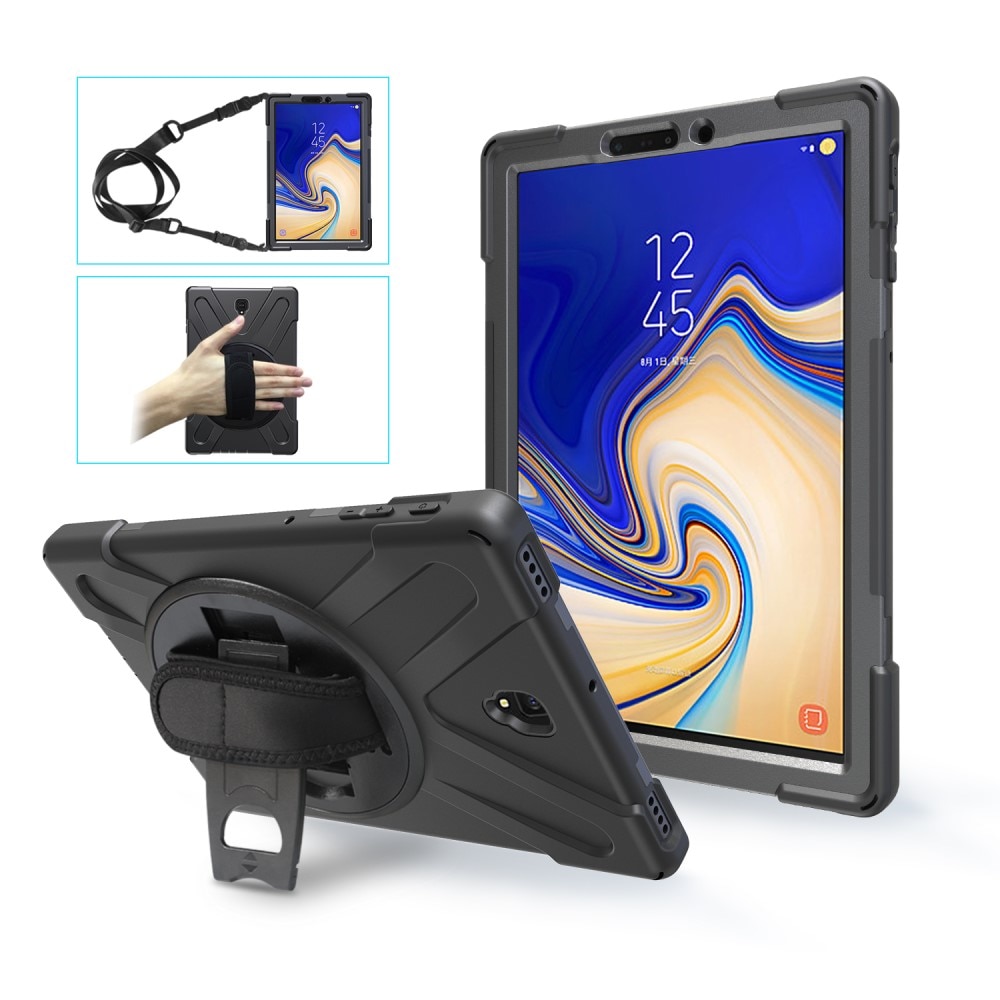 Coque hybride antichoc avec bandoulière Samsung Galaxy Tab S4 10.5, noir