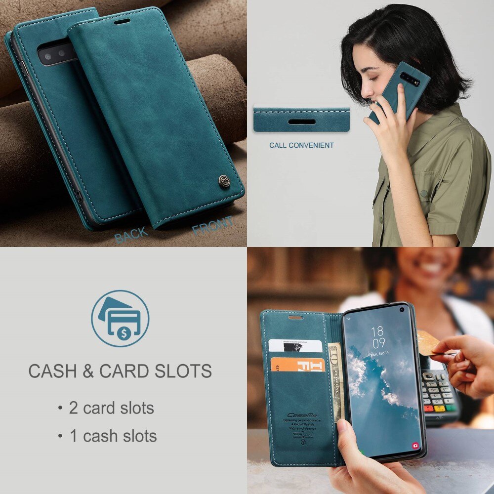 Étui portefeuille mince Samsung Galaxy S10, Bleu