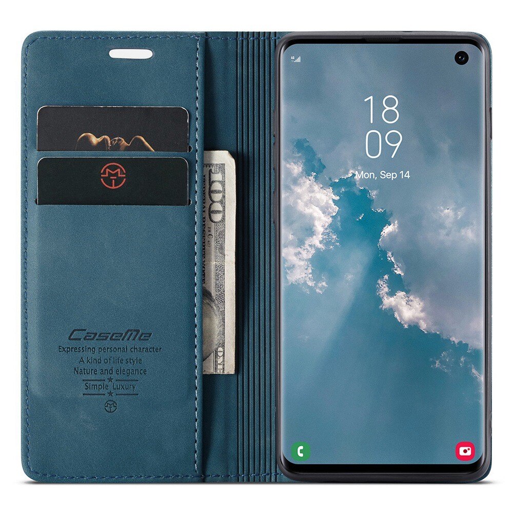 Étui portefeuille mince Samsung Galaxy S10, bleu