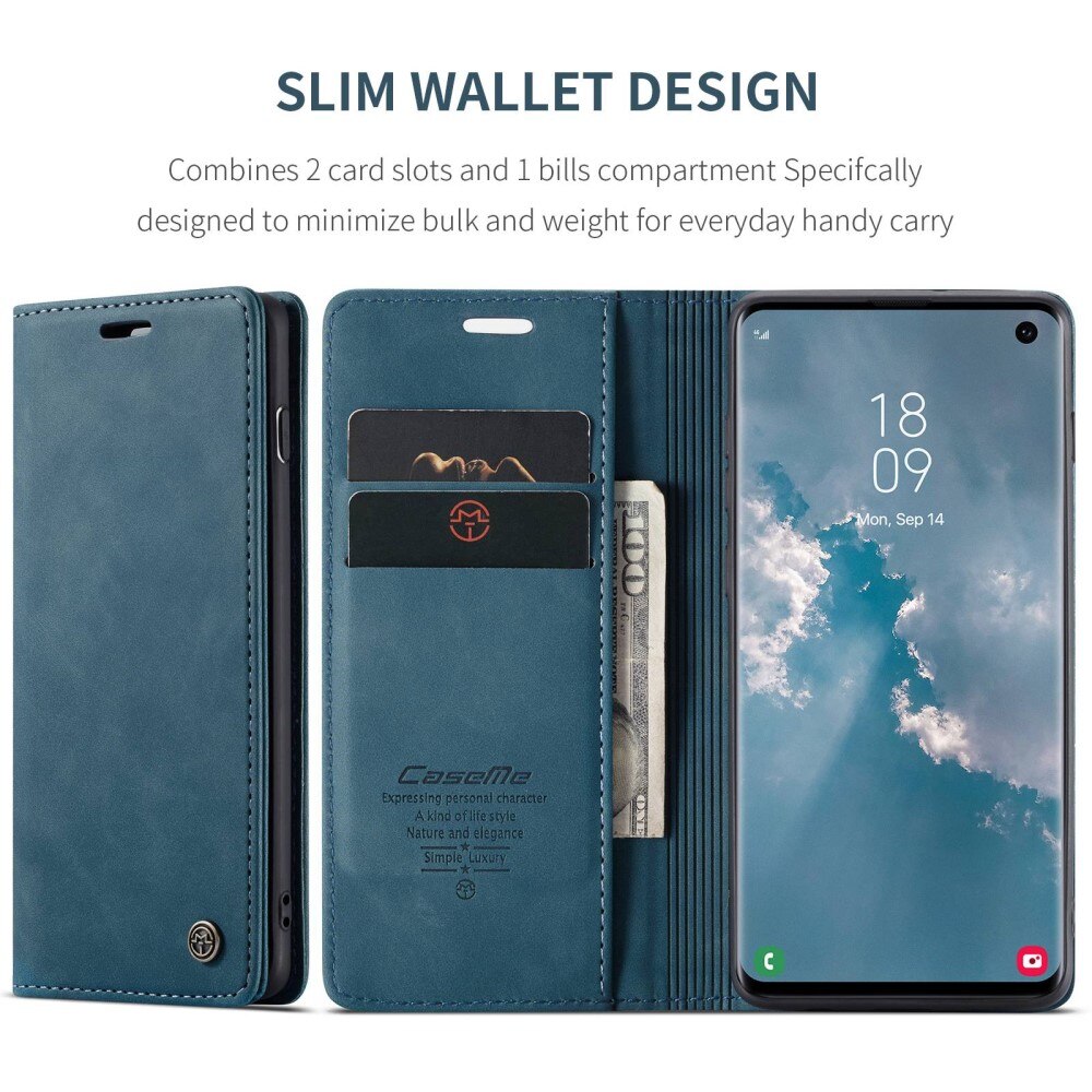 Étui portefeuille mince Samsung Galaxy S10, Bleu