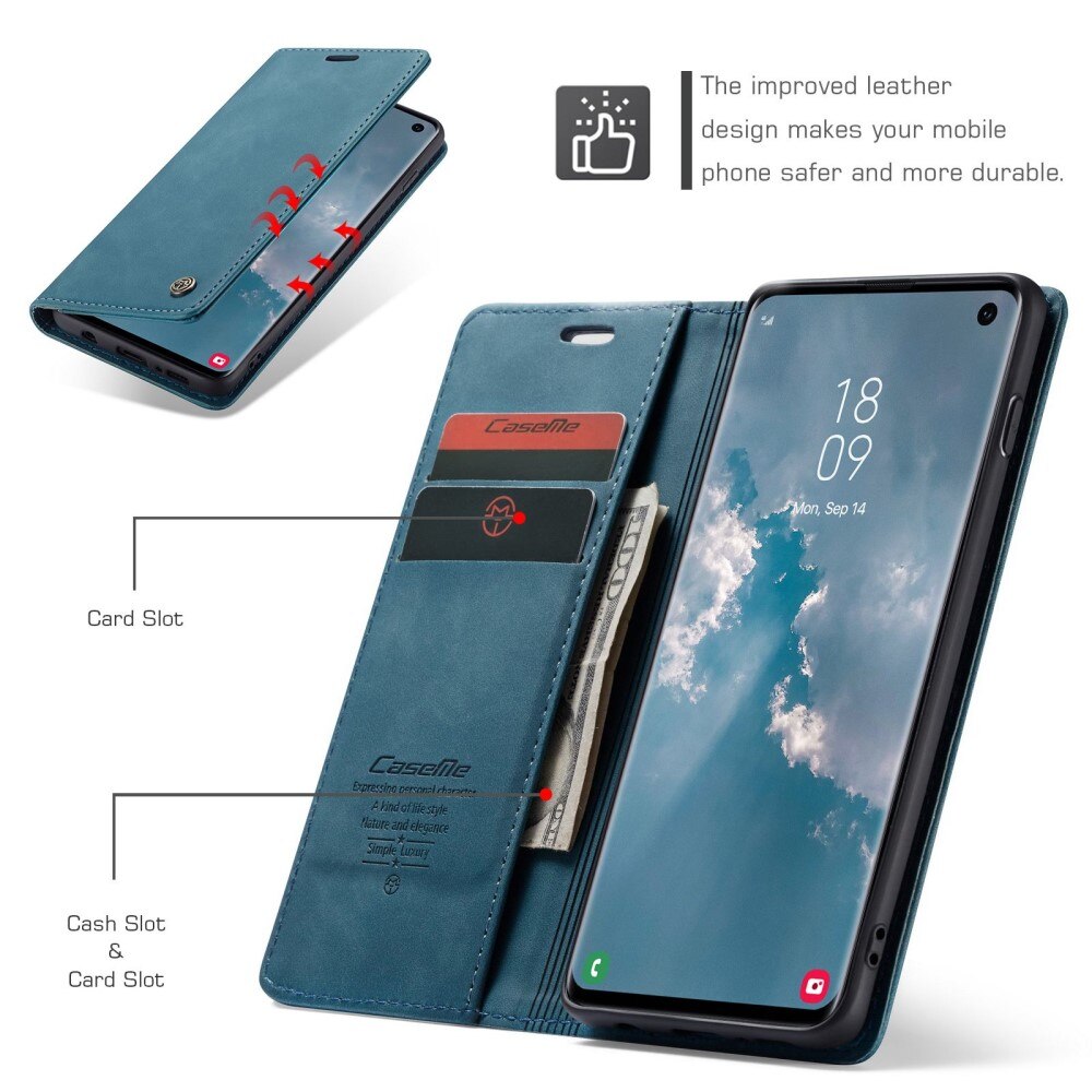 Étui portefeuille mince Samsung Galaxy S10, bleu