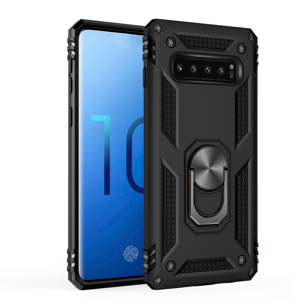 Coque hybride Tech Ring Samsung Galaxy S10, noir