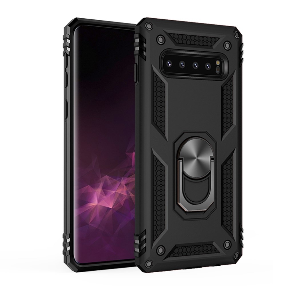 Coque hybride Tech Ring Samsung Galaxy S10 Plus, noir