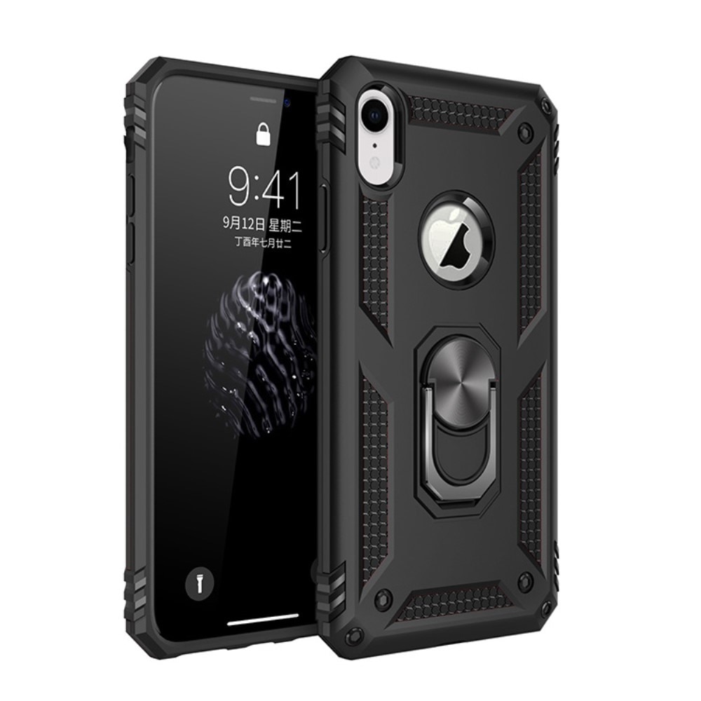 Coque hybride Tech Ring iPhone XR, noir