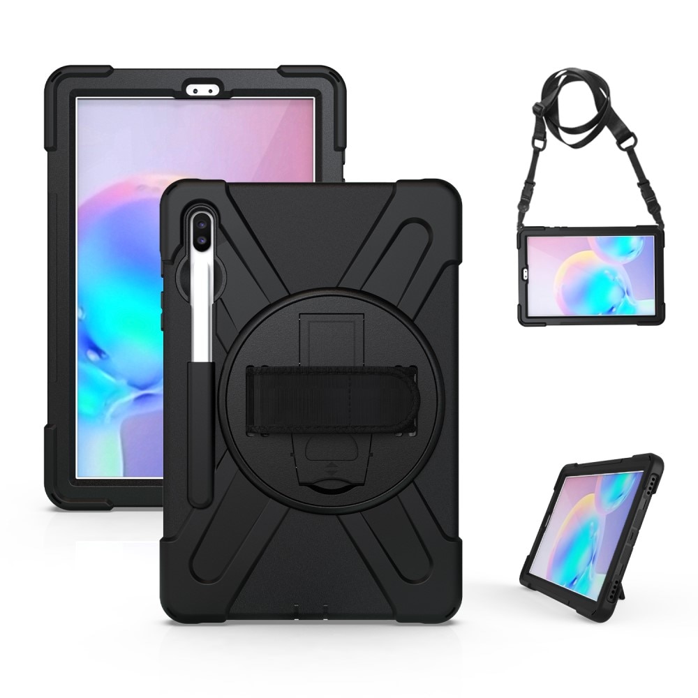 Coque hybride antichoc avec bandoulière Samsung Galaxy Tab S6 10.5, noir