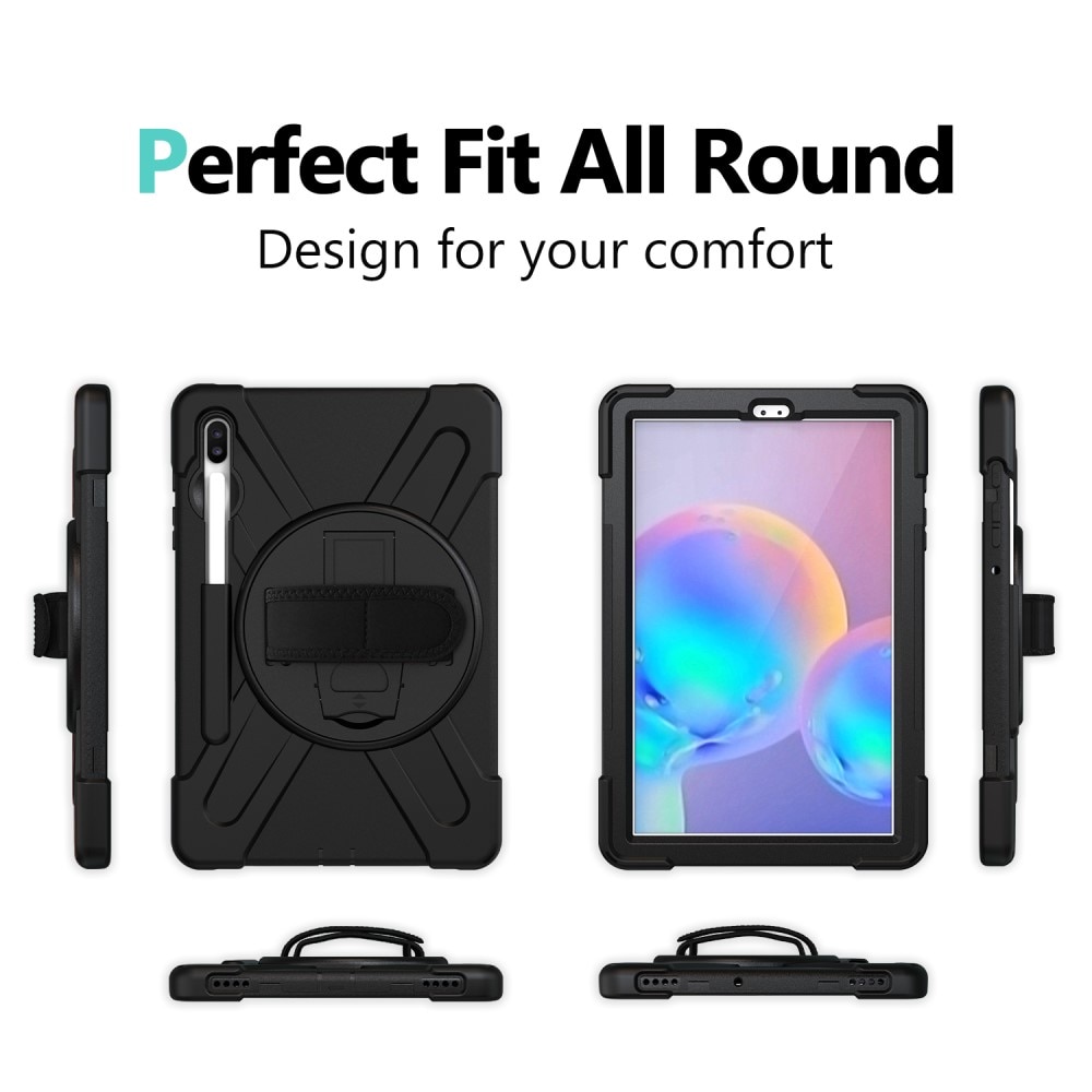 Coque hybride antichoc avec bandoulière Samsung Galaxy Tab S6 10.5, noir