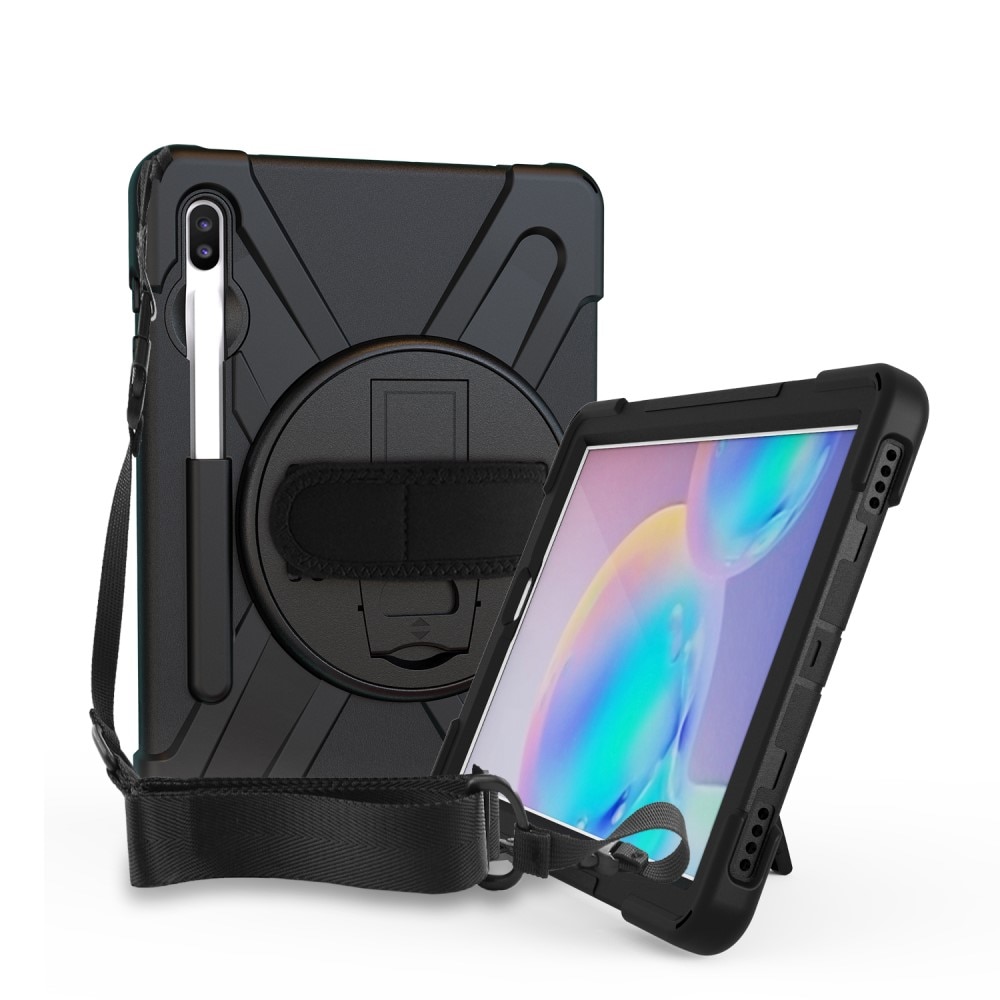 Coque hybride antichoc avec bandoulière Samsung Galaxy Tab S6 10.5, noir