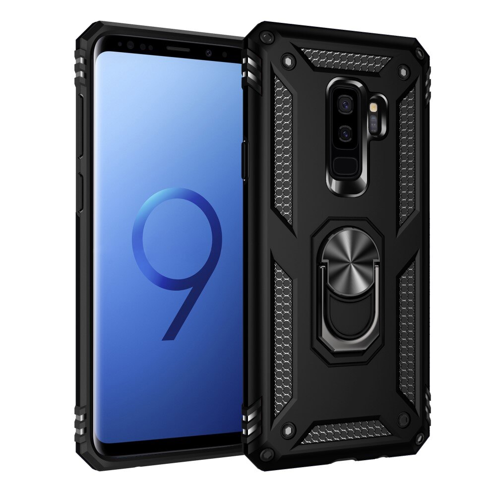 Coque hybride Tech Ring Samsung Galaxy S9 Plus, noir