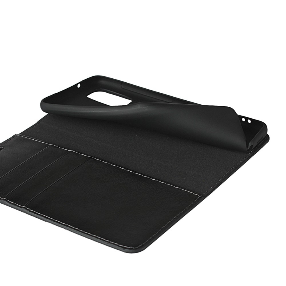 Coque portefeuille en cuir Veritable Samsung Galaxy S20, Noir