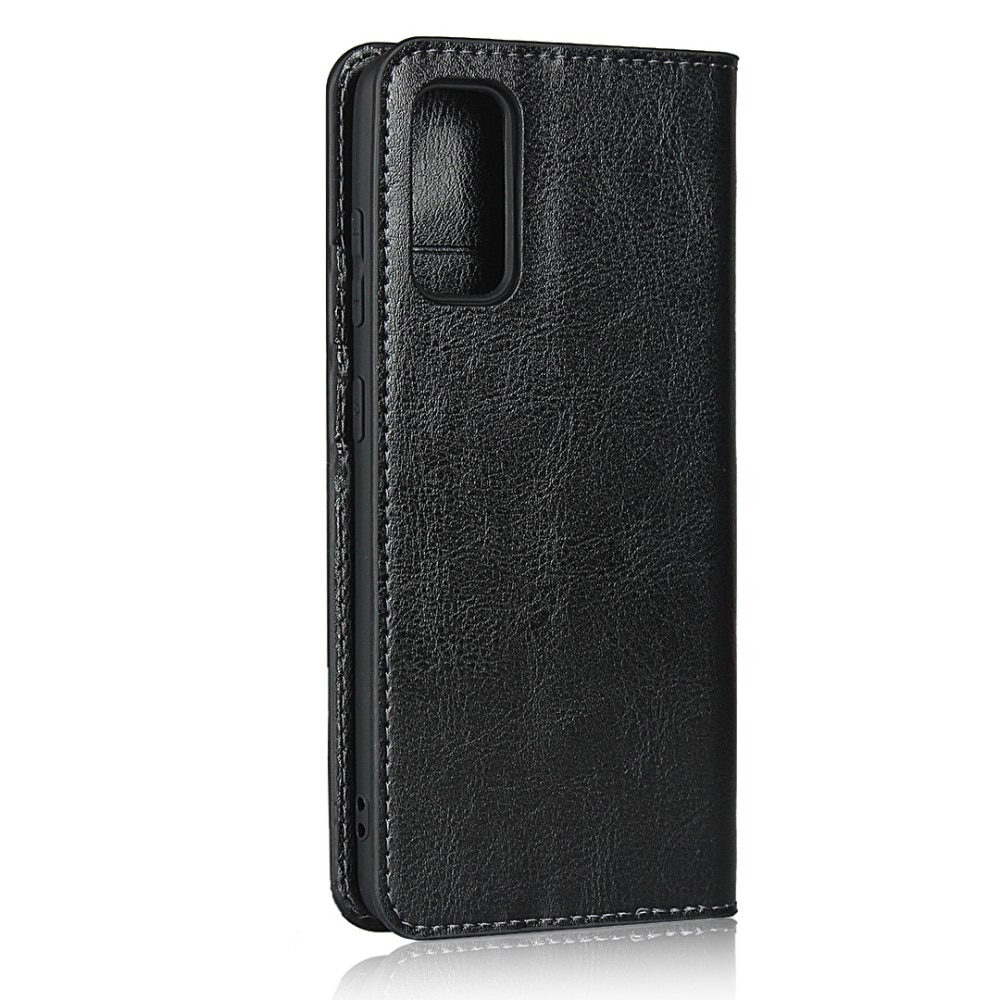 Coque portefeuille en cuir Veritable Samsung Galaxy S20, noir