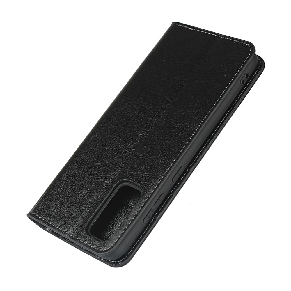 Coque portefeuille en cuir Veritable Samsung Galaxy S20, noir