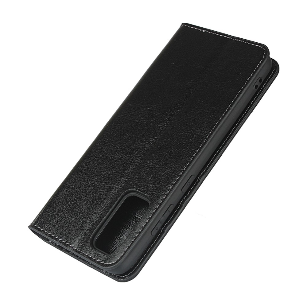Coque portefeuille en cuir Veritable Samsung Galaxy S20, Noir